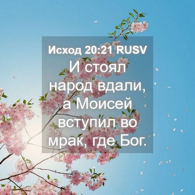 Picture 04 - Исход 20:21 RUSV - И стоял народ вдали, а - Bible Verse Picture