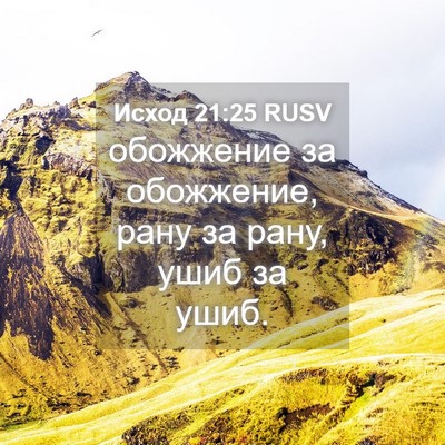 Picture 04 - Исход 21:25 RUSV - обожжение за обожжение, - Bible Verse Picture