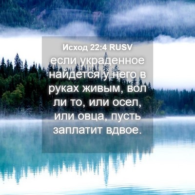 Picture 04 - Исход 22:4 RUSV - если украденное найдется у - Bible Verse Picture
