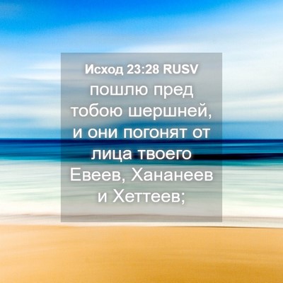 Picture 04 - Исход 23:28 RUSV - пошлю пред тобою шершней, и - Bible Verse Picture