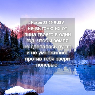 Picture 04 - Исход 23:29 RUSV - не выгоню их от лица твоего - Bible Verse Picture