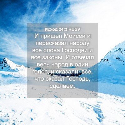 Picture 04 - Исход 24:3 RUSV - И пришел Моисей и - Bible Verse Picture