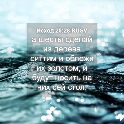 Picture 04 - Исход 25:28 RUSV - а шесты сделай из дерева - Bible Verse Picture