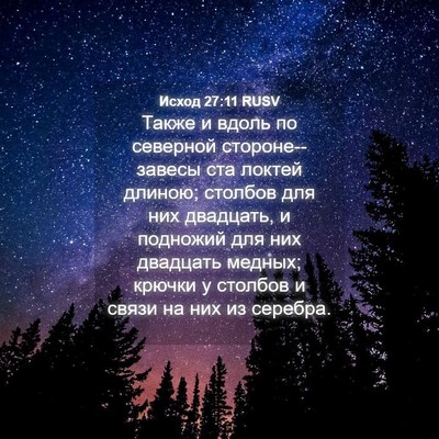 Picture 04 - Исход 27:11 RUSV - Также и вдоль по северной - Bible Verse Picture