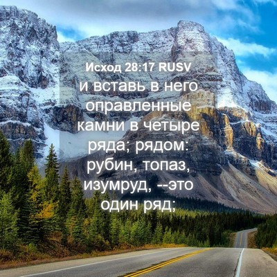Picture 04 - Исход 28:17 RUSV - и вставь в него - Bible Verse Picture