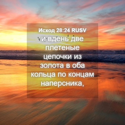 Picture 04 - Исход 28:24 RUSV - и вдень две плетеные - Bible Verse Picture