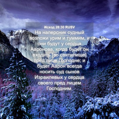 Picture 04 - Исход 28:30 RUSV - На наперсник судный - Bible Verse Picture