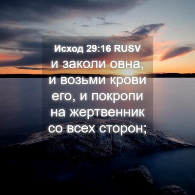 Picture 04 - Исход 29:16 RUSV - и заколи овна, и возьми - Bible Verse Picture