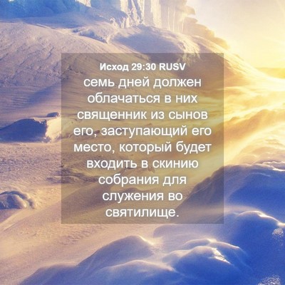 Picture 04 - Исход 29:30 RUSV - семь дней должен - Bible Verse Picture