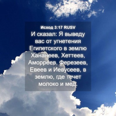 Picture 04 - Исход 3:17 RUSV - И сказал: Я выведу вас от - Bible Verse Picture