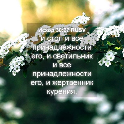 Picture 04 - Исход 30:27 RUSV - и стол и все - Bible Verse Picture