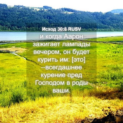 Picture 04 - Исход 30:8 RUSV - и когда Аарон зажигает - Bible Verse Picture
