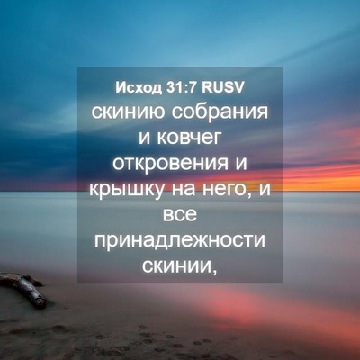 Picture 04 - Исход 31:7 RUSV - скинию собрания и ковчег - Bible Verse Picture
