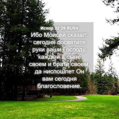 Picture 04 - Исход 32:29 RUSV - Ибо Моисей сказал: сегодня - Bible Verse Picture