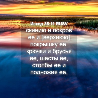 Picture 04 - Исход 35:11 RUSV - скинию и покров ее и - Bible Verse Picture
