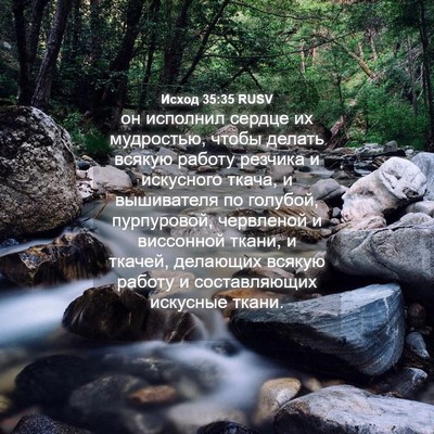 Picture 04 - Исход 35:35 RUSV - он исполнил сердце их - Bible Verse Picture