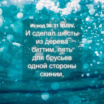 Picture 04 - Исход 36:31 RUSV - И сделал шесты из дерева - Bible Verse Picture
