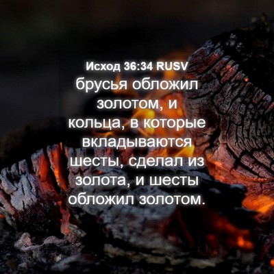 Picture 04 - Исход 36:34 RUSV - брусья обложил золотом, и - Bible Verse Picture