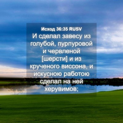 Picture 04 - Исход 36:35 RUSV - И сделал завесу из голубой, - Bible Verse Picture