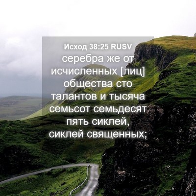 Picture 04 - Исход 38:25 RUSV - серебра же от исчисленных - Bible Verse Picture