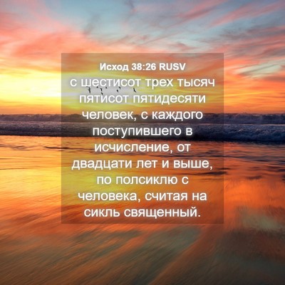Picture 04 - Исход 38:26 RUSV - с шестисот трех тысяч - Bible Verse Picture