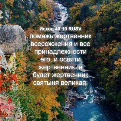 Picture 04 - Исход 40:10 RUSV - помажь жертвенник - Bible Verse Picture