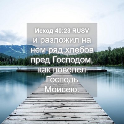 Picture 04 - Исход 40:23 RUSV - и разложил на нем ряд - Bible Verse Picture