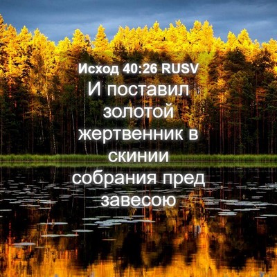 Picture 04 - Исход 40:26 RUSV - И поставил золотой - Bible Verse Picture