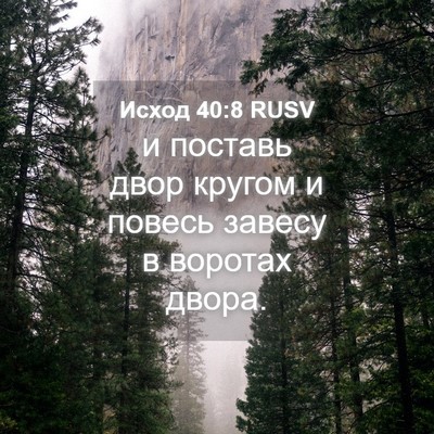 Picture 04 - Исход 40:8 RUSV - и поставь двор кругом и - Bible Verse Picture
