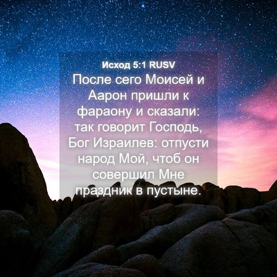 Picture 04 - Исход 5:1 RUSV - После сего Моисей и Аарон - Bible Verse Picture