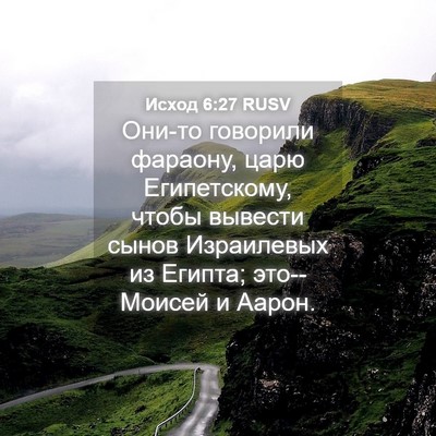 Picture 04 - Исход 6:27 RUSV - Они-то говорили фараону, - Bible Verse Picture