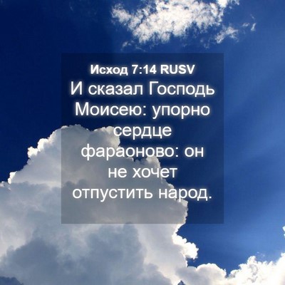 Picture 04 - Исход 7:14 RUSV - И сказал Господь Моисею: - Bible Verse Picture