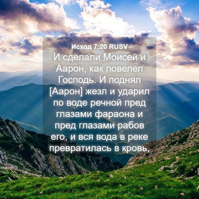 Picture 04 - Исход 7:20 RUSV - И сделали Моисей и Аарон, - Bible Verse Picture