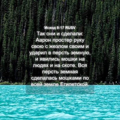 Picture 04 - Исход 8:17 RUSV - Так они и сделали: Аарон - Bible Verse Picture