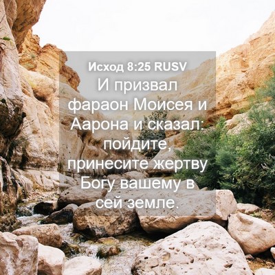 Picture 04 - Исход 8:25 RUSV - И призвал фараон Моисея и - Bible Verse Picture