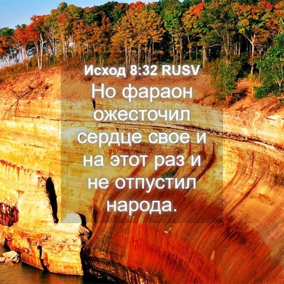 Picture 04 - Исход 8:32 RUSV - Но фараон ожесточил сердце - Bible Verse Picture