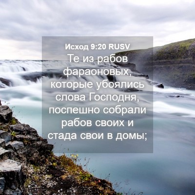 Picture 04 - Исход 9:20 RUSV - Те из рабов фараоновых, - Bible Verse Picture