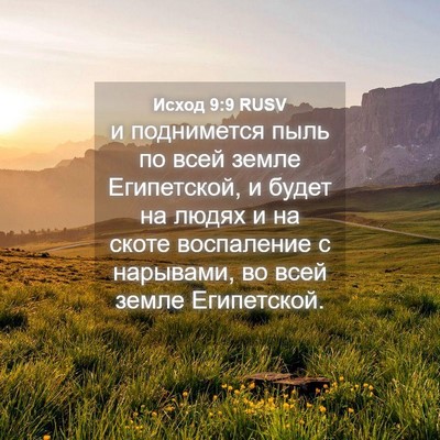Picture 04 - Исход 9:9 RUSV - и поднимется пыль по всей - Bible Verse Picture
