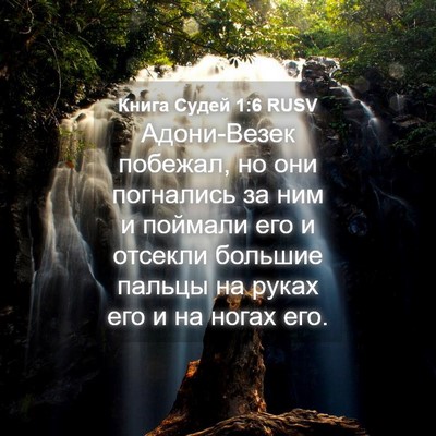Picture 04 - Книга Судей 1:6 RUSV - Адони-Везек побежал, но они - Bible Verse Picture