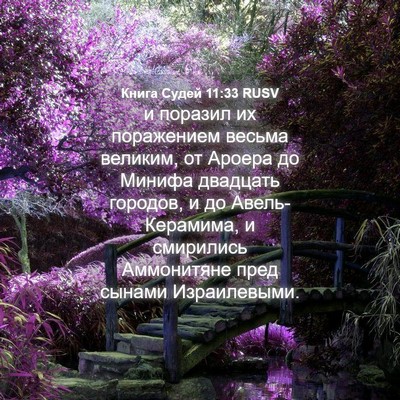 Picture 04 - Книга Судей 11:33 RUSV - и поразил их поражением - Bible Verse Picture