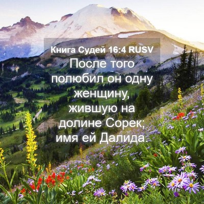 Picture 04 - Книга Судей 16:4 RUSV - После того полюбил он одну - Bible Verse Picture
