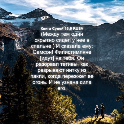 Picture 04 - Книга Судей 16:9 RUSV - (Между тем один скрытно - Bible Verse Picture