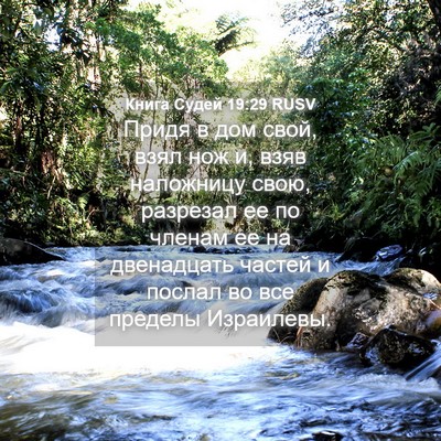 Picture 04 - Книга Судей 19:29 RUSV - Придя в дом свой, взял нож - Bible Verse Picture