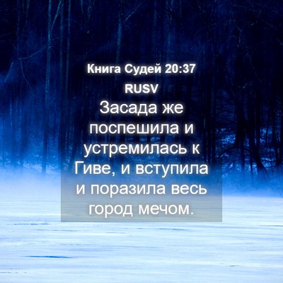 Picture 04 - Книга Судей 20:37 RUSV - Засада же поспешила и - Bible Verse Picture
