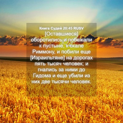 Picture 04 - Книга Судей 20:45 RUSV - [Оставшиеся] оборотились и - Bible Verse Picture