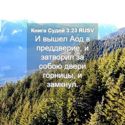 Picture 04 - Книга Судей 3:23 RUSV - И вышел Аод в преддверие, и - Bible Verse Picture
