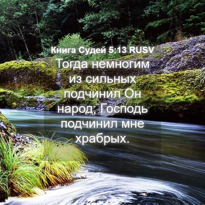 Picture 04 - Книга Судей 5:13 RUSV - Тогда немногим из сильных - Bible Verse Picture