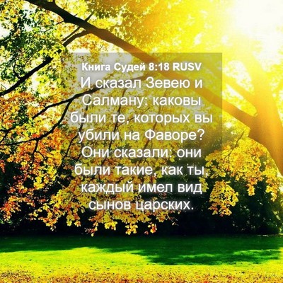 Picture 04 - Книга Судей 8:18 RUSV - И сказал Зевею и Салману: - Bible Verse Picture