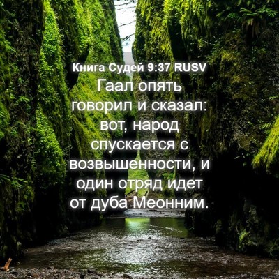 Picture 04 - Книга Судей 9:37 RUSV - Гаал опять говорил и - Bible Verse Picture