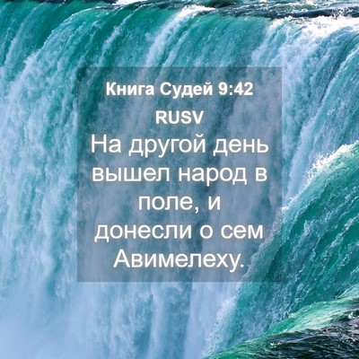 Picture 04 - Книга Судей 9:42 RUSV - На другой день вышел народ - Bible Verse Picture